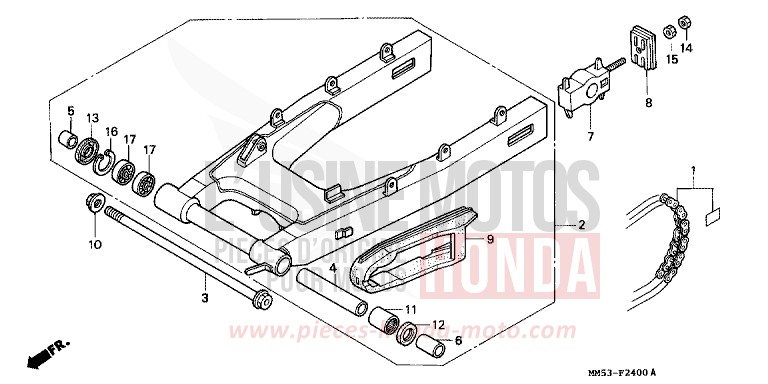 SCHWINGE (CBR1000FH/FJ/FM) von CB1300 Super Bold'or ABS GRANITE BLUE METALLIC-U (PB184K) von 1987